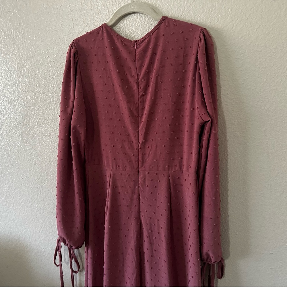 🌻3 for $13🌻 SHEIN | EUC Blush Swiss Dot Embroidered Dress Long Sleeve Size M - Picture 7 of 10